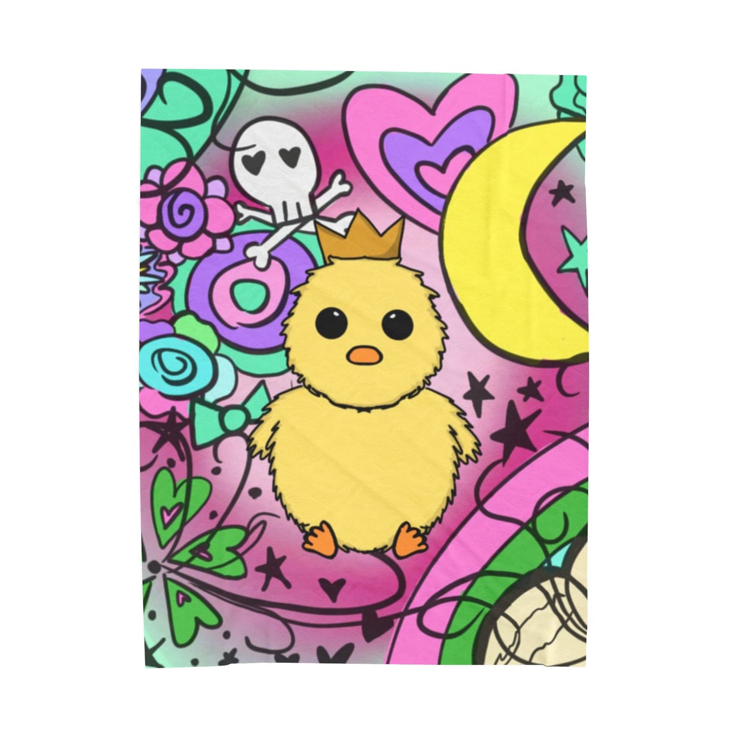Velveteen Plush Blanket - Cute Feathermore Chick Charming Original Artwork