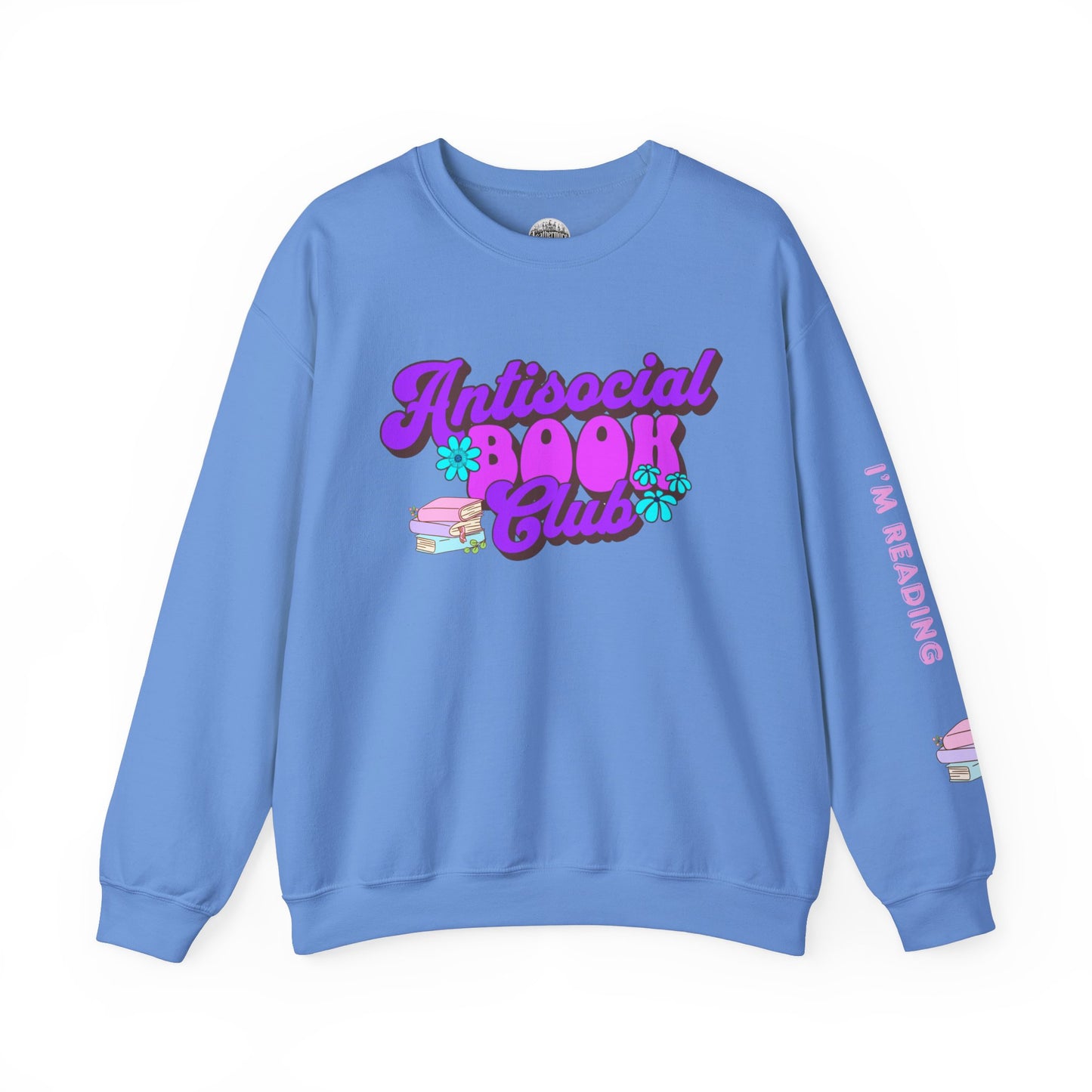Antisocial Book Club Crewneck Sweatshirt - Leave Me Alone I'm Reading - Cozy & Fun for Book Lovers