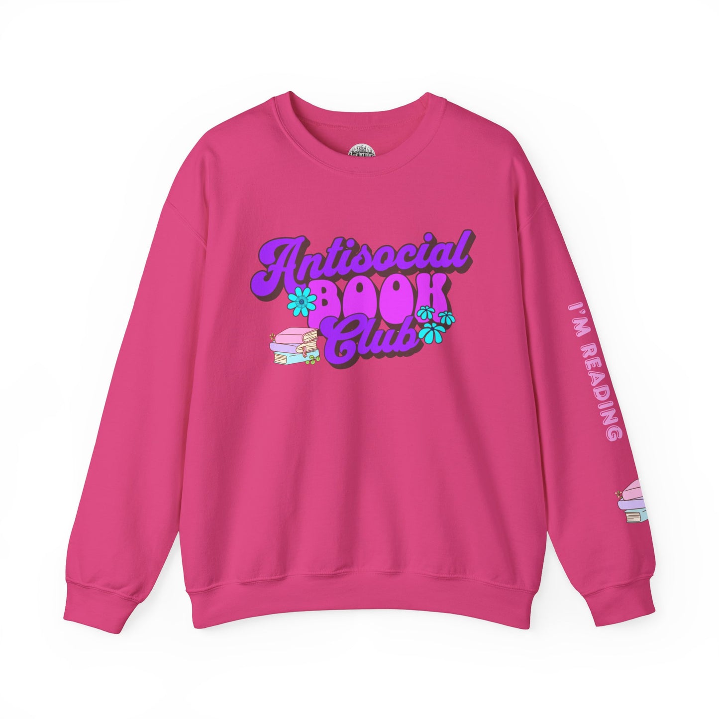 Antisocial Book Club Crewneck Sweatshirt - Leave Me Alone I'm Reading - Cozy & Fun for Book Lovers
