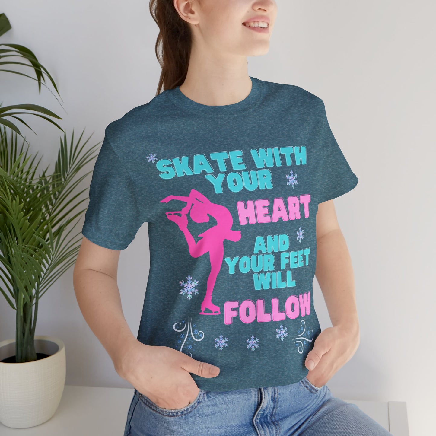 Skate With Your Heart Unisex Short Sleeve Tee