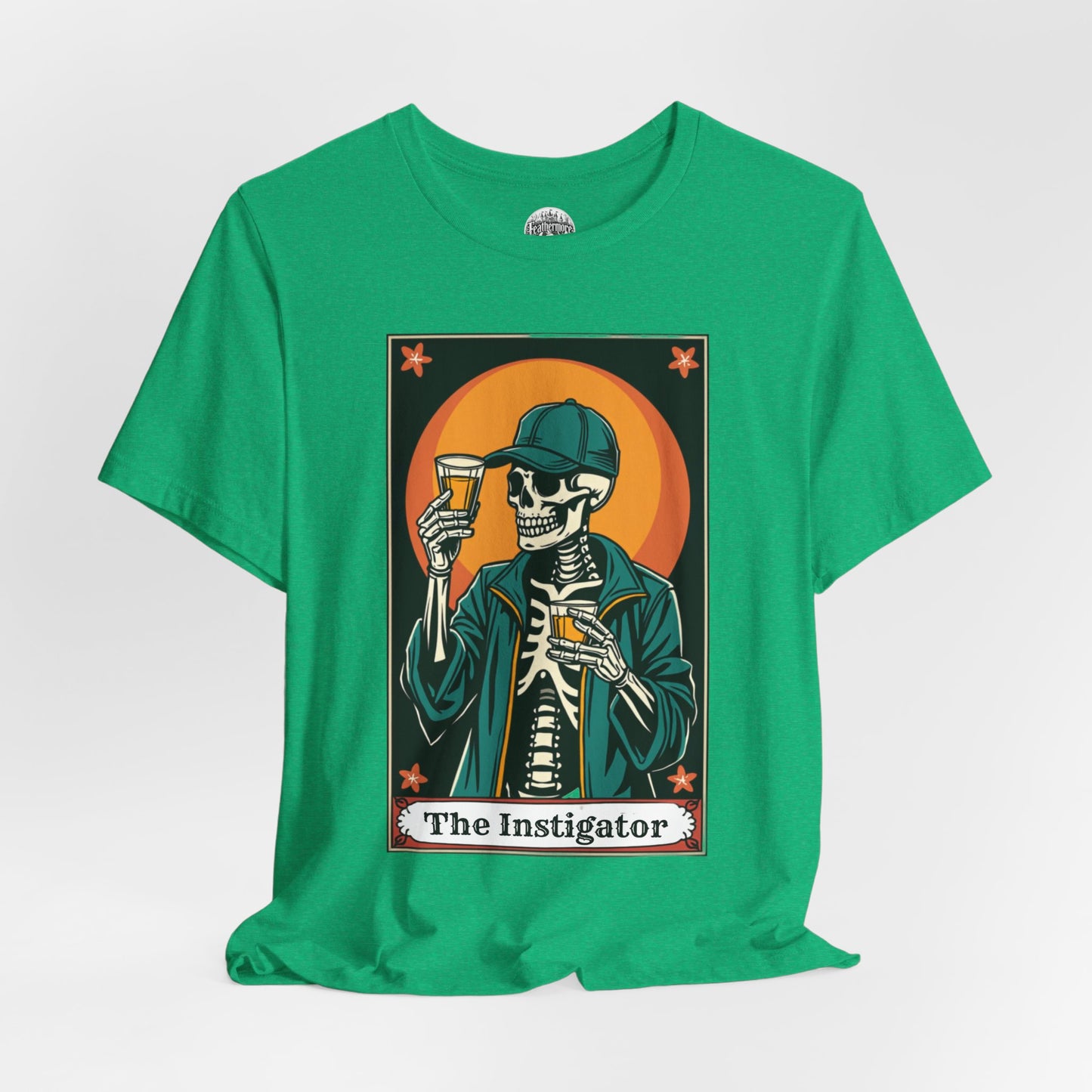 The Instigator Taro Card Unisex Tee - Vintage Bar Vibe, Perfect for Parties & Gatherings