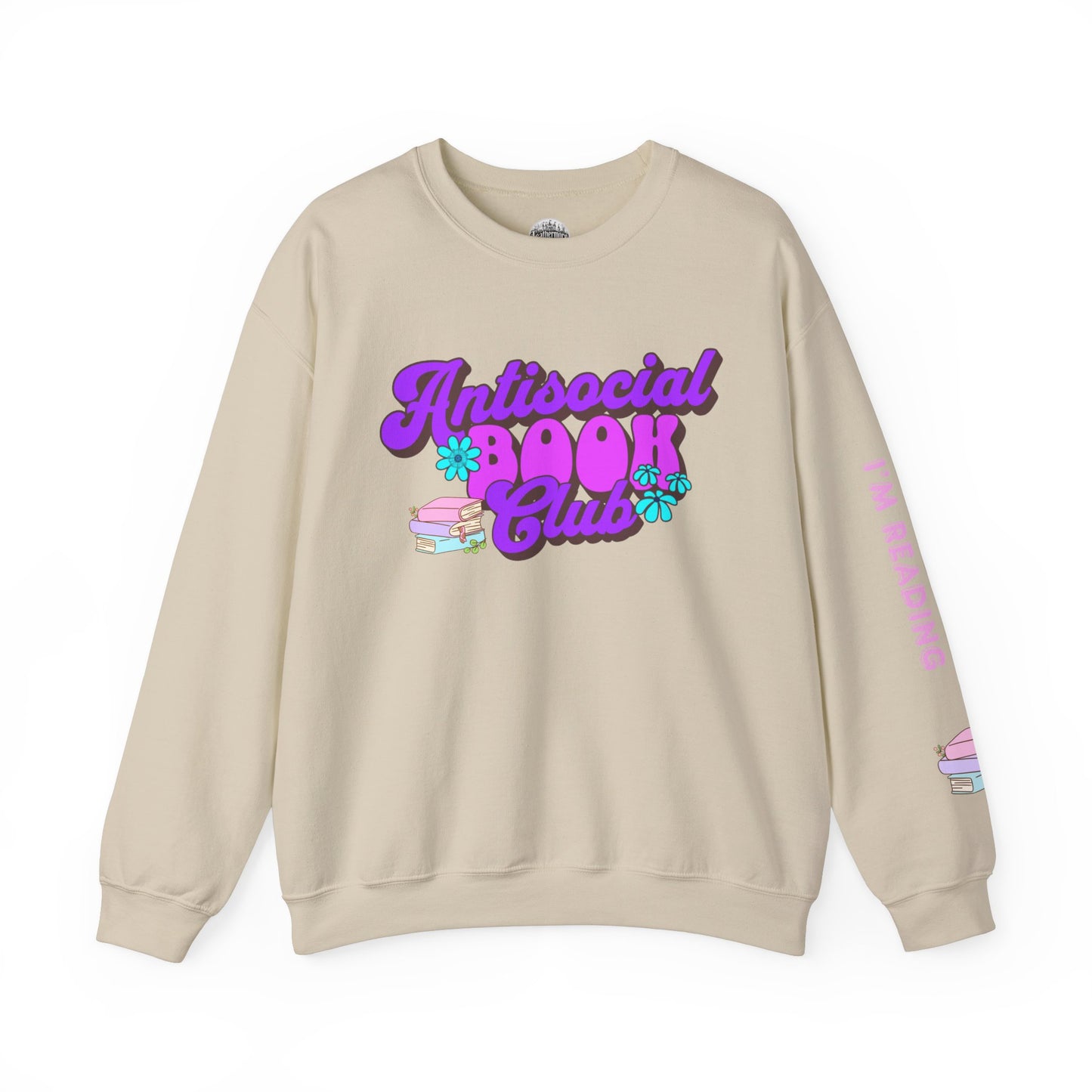 Antisocial Book Club Crewneck Sweatshirt - Leave Me Alone I'm Reading - Cozy & Fun for Book Lovers