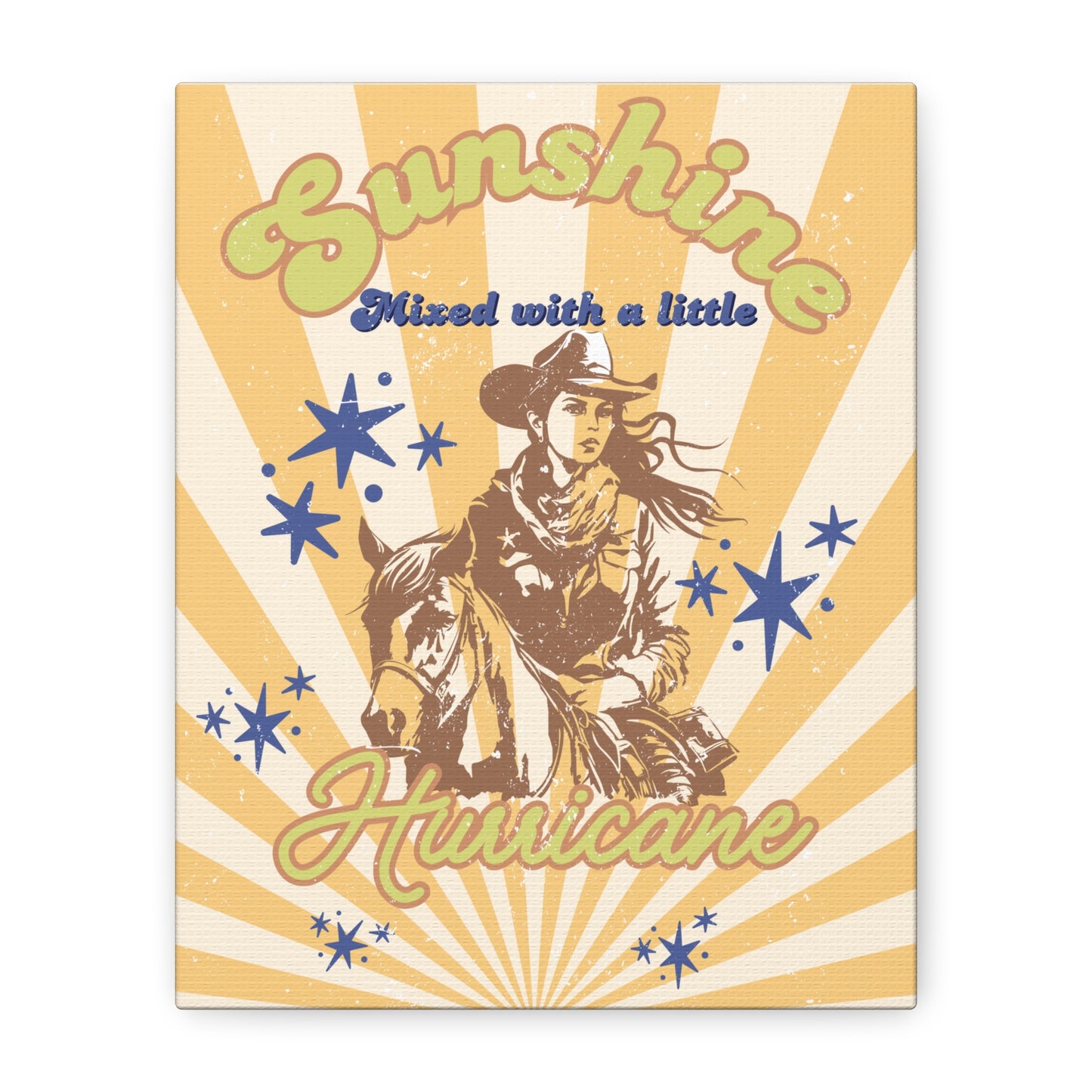 Sunshine & Hurricane Canvas - BA Cowgirl Wall Art - Wrap Design - Personalize This!