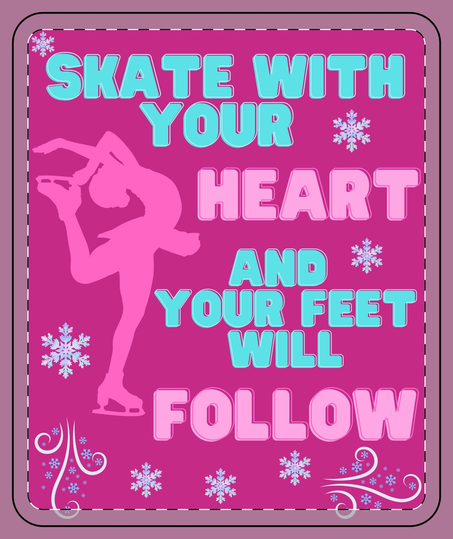 Skate With Your Heart Fleece Blanket - Cozy Blanket for Ice Skating Enthusiasts - Rink Blanket