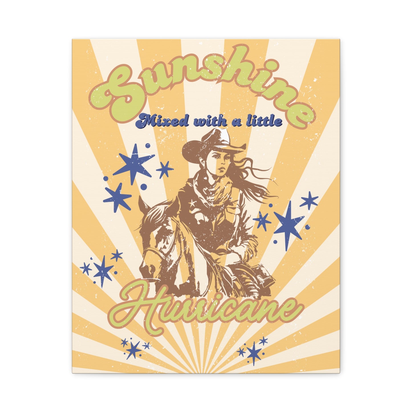 Sunshine & Hurricane Canvas - BA Cowgirl Wall Art - Wrap Design - Personalize This!