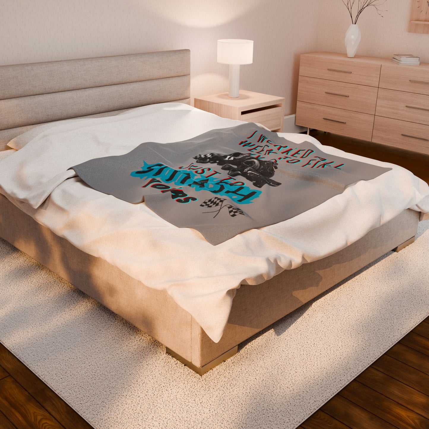 Demolition Derby - I Worked All Week to Fix My Car Velveteen Plush Blanket - Perfect Gift for Auto Lovers - Demo Derby 50" x 60"