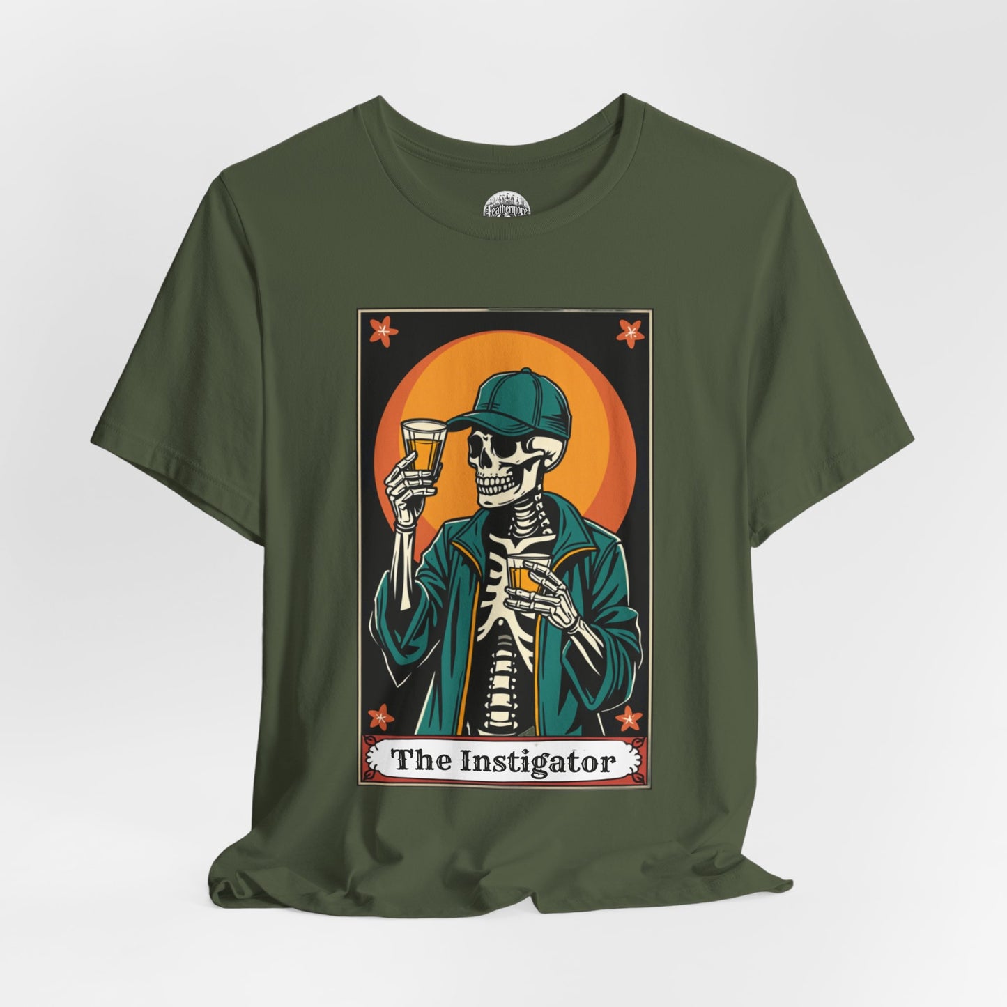 The Instigator Taro Card Unisex Tee - Vintage Bar Vibe, Perfect for Parties & Gatherings