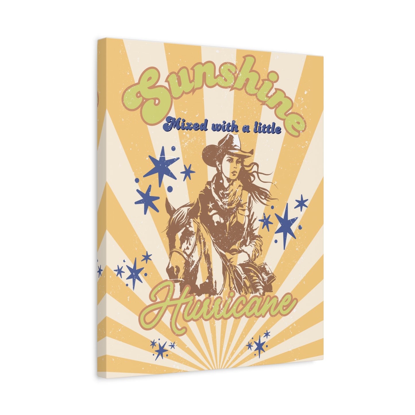 Sunshine & Hurricane Canvas - BA Cowgirl Wall Art - Wrap Design - Personalize This!
