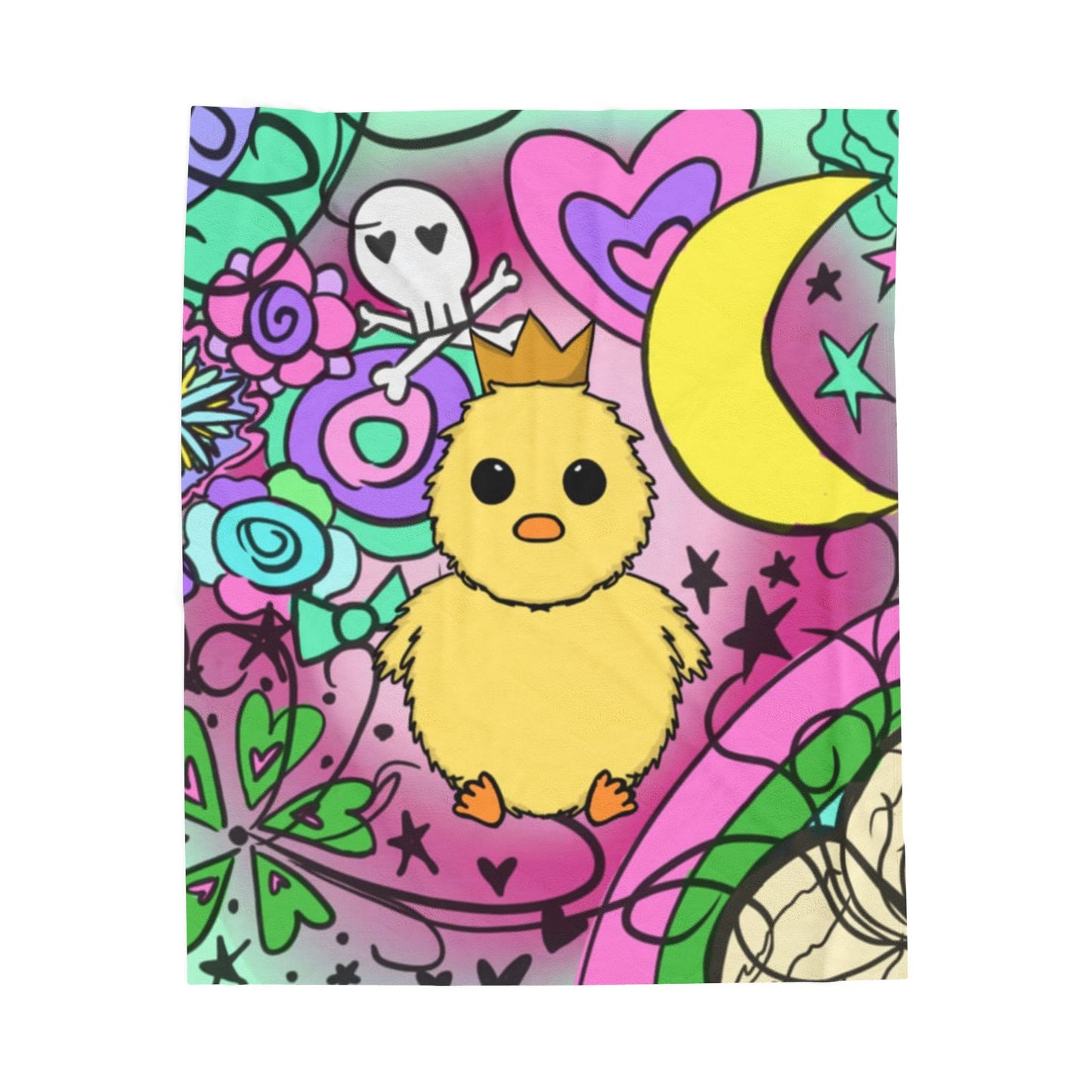 Velveteen Plush Blanket - Cute Feathermore Chick Charming Original Artwork