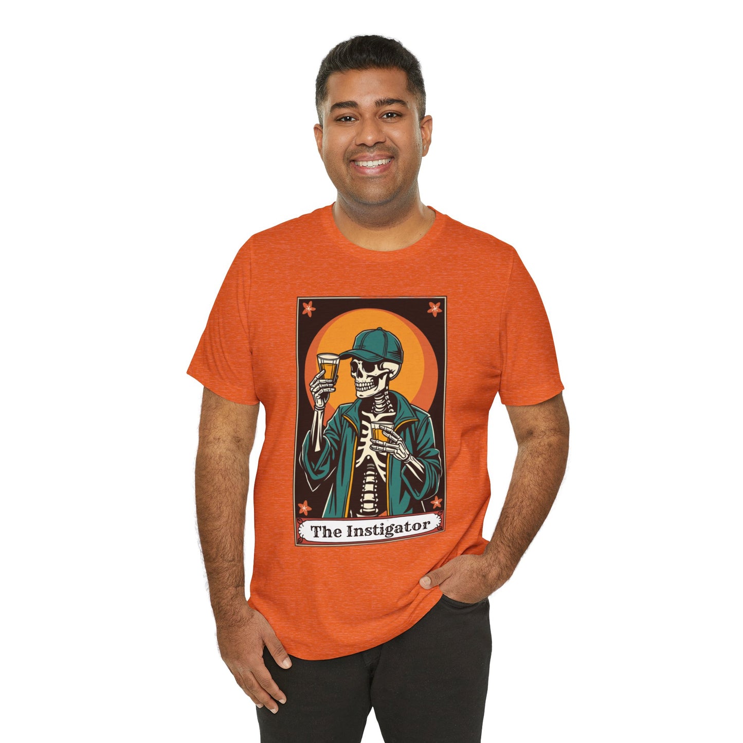 The Instigator Taro Card Unisex Tee - Vintage Bar Vibe, Perfect for Parties & Gatherings