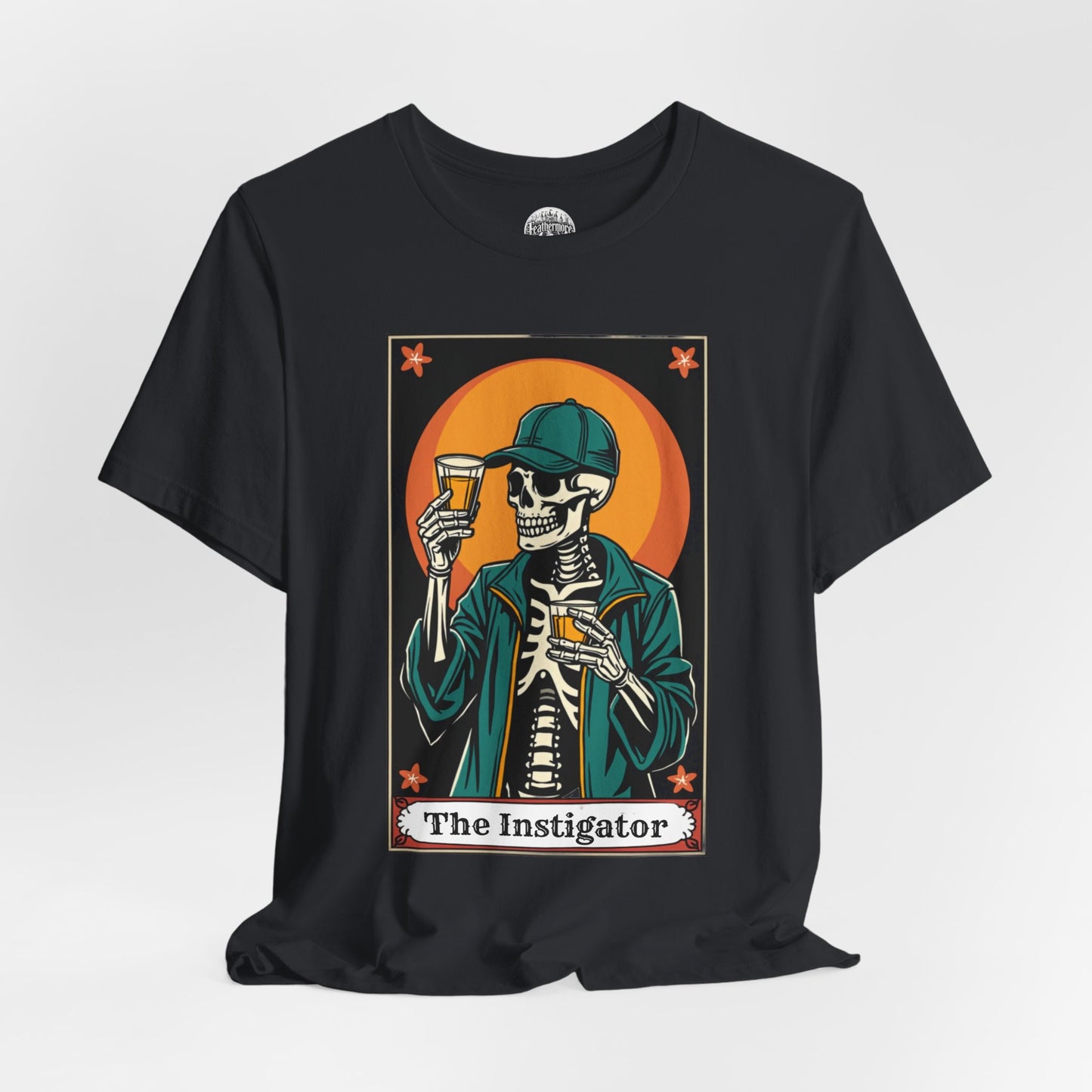 The Instigator Taro Card Unisex Tee - Vintage Bar Vibe, Perfect for Parties & Gatherings