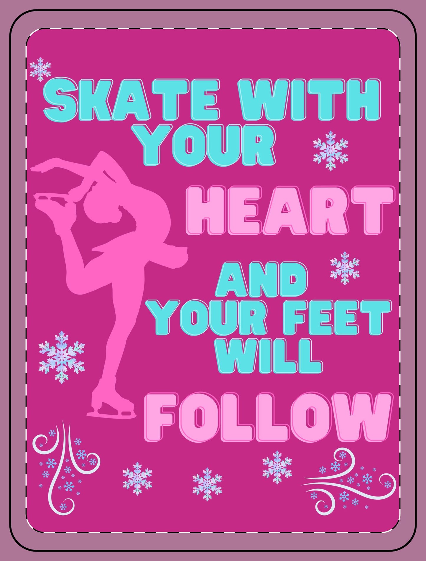 Skate With Your Heart Fleece Blanket - Cozy Blanket for Ice Skating Enthusiasts - Rink Blanket