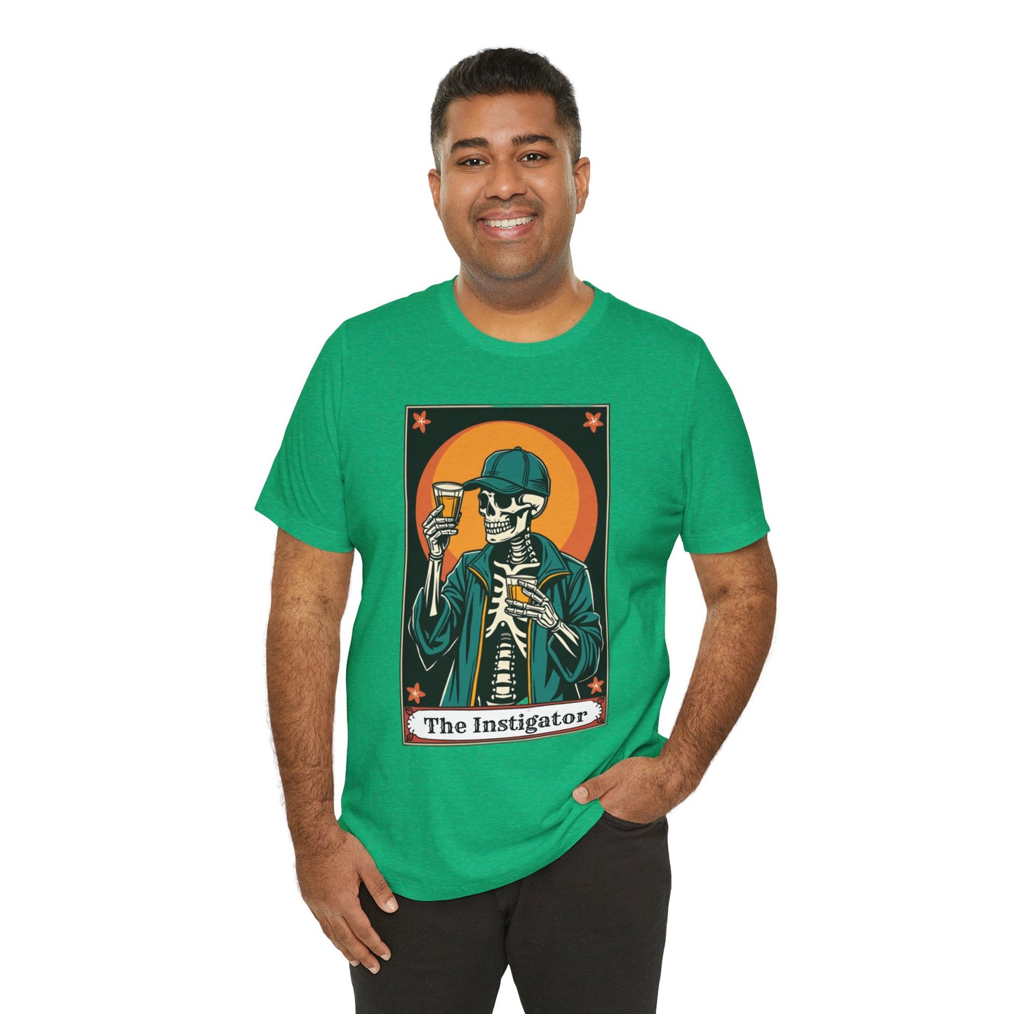 The Instigator Taro Card Unisex Tee - Vintage Bar Vibe, Perfect for Parties & Gatherings