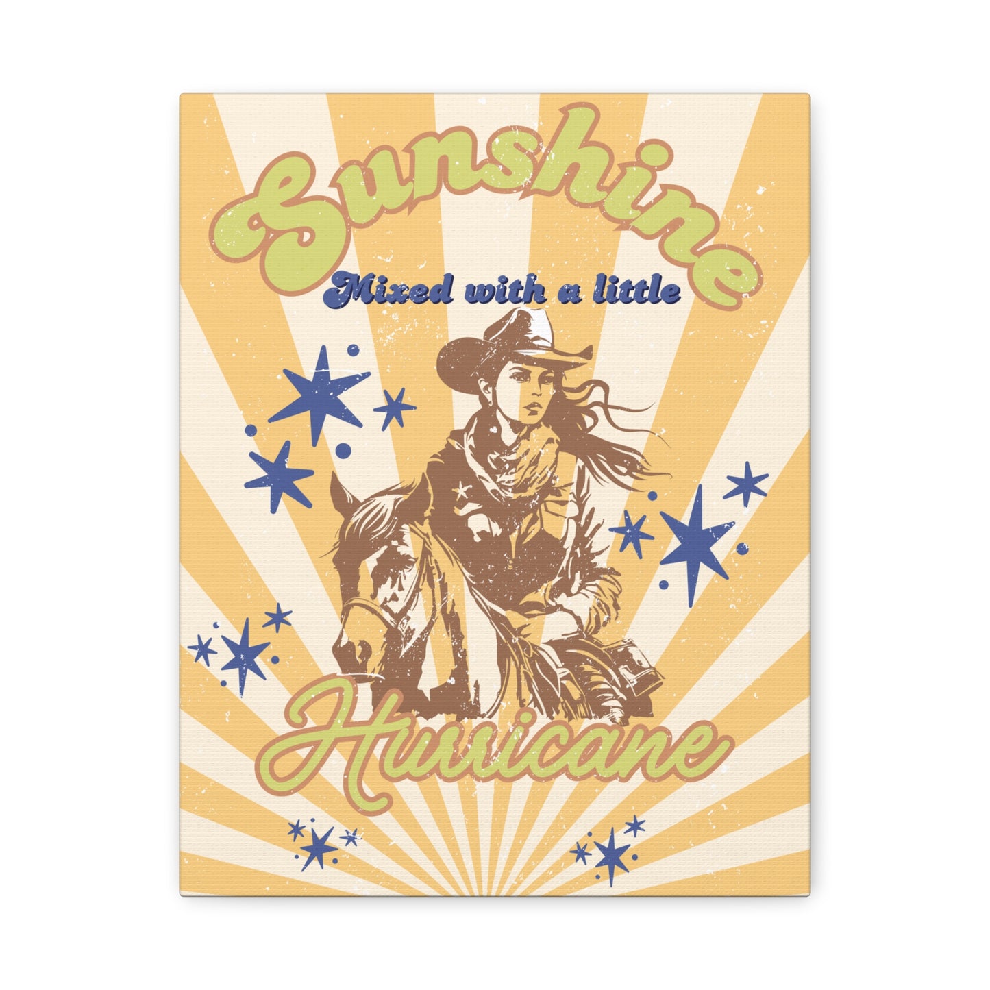 Sunshine & Hurricane Canvas - BA Cowgirl Wall Art - Wrap Design - Personalize This!